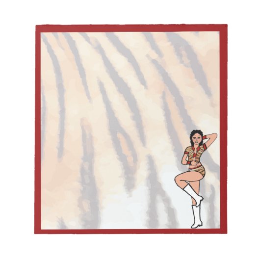 Tänzer Notepad Red Tiger #1 Notizblock (Vorderseite)