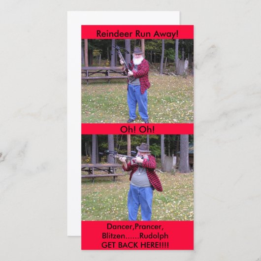 Tänzer, Prancer, Blitzen Feiertagskarte (Vorne/Hinten)