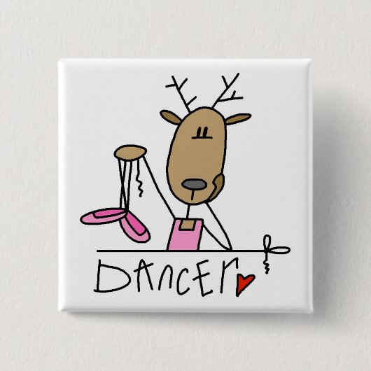 Tänzer-Ren-T-Shirts und Geschenke Button (Vorderseite)
