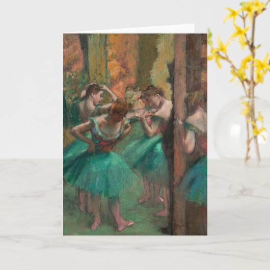 Tänzer, rosa und grün | Edgar Degas Karte (Gelbe Blume)