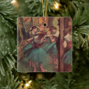 Tänzer, Rosa und Grün von Edgar Degas Keramikornament