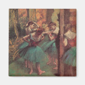 Tänzer, Rosa und Grün von Edgar Degas Magnet (Vorne)