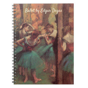 Tänzer, Rosa und Grün von Edgar Degas Notizblock