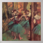 Tänzer, Rosa und Grün von Edgar Degas Poster (Vorne)