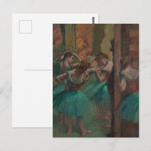 Tänzer, Rosa und Grün von Edgar Degas Postkarte (Vorne/Hinten)