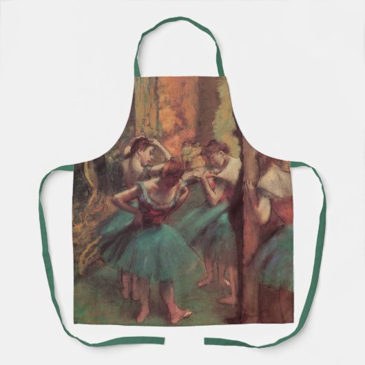 Tänzer, Rosa und Grün von Edgar Degas Schürze (Vorderseite)