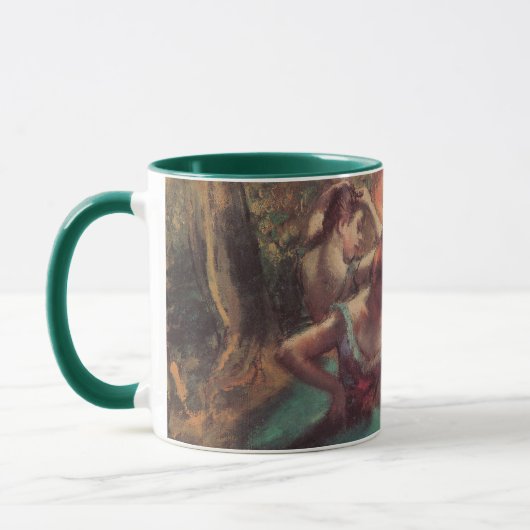 Tänzer, Rosa und Grün von Edgar Degas Tasse (Links)