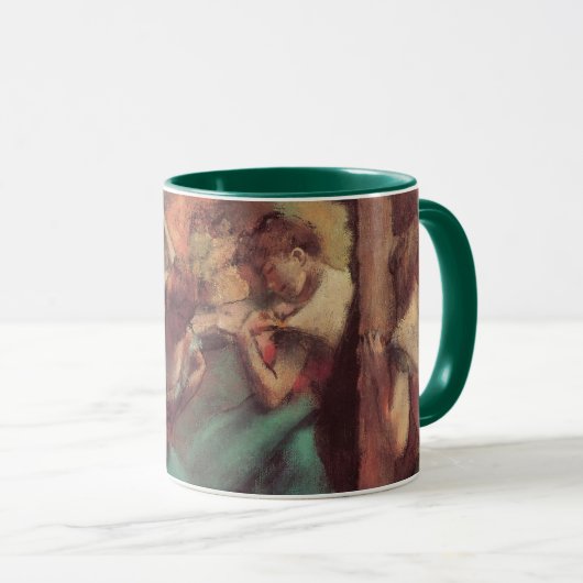 Tänzer, Rosa und Grün von Edgar Degas Tasse (VorderseiteRechts)