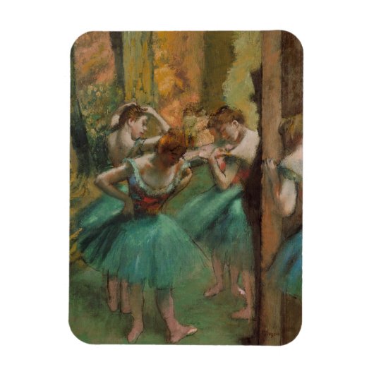 Tänzer, rosa und grüne Edgar Degas Magnet (Vertikal)