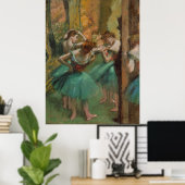 Tänzer, rosa und grüne Edgar Degas Poster (Heimbüro)