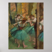 Tänzer, rosa und grüne Edgar Degas Poster (Vorne)