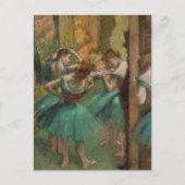 Tänzer, rosa und grüne Edgar Degas Postkarte (Vorderseite)