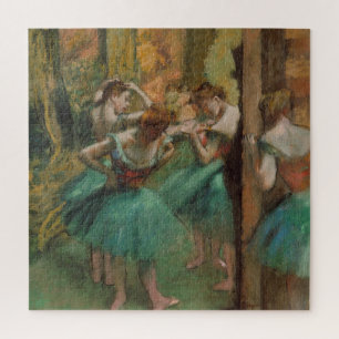 Tänzer, rosa und grüne Edgar Degas Puzzle