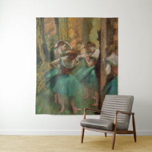 Tänzer, rosa und grüne Edgar Degas Wandteppich