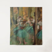 Tänzer, rosa und grüne Edgar Degas Wandteppich (Vorderseite)
