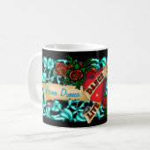 Tänzer-Tätowierungs-Tasse Kaffeetasse (Vorderseite Links)