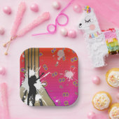 Tänzer und Gitarre Pappteller (Party)