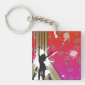 Tänzer und Gitarre Schlüsselanhänger (Vorderseite)