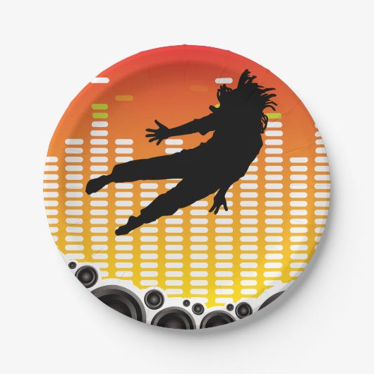 Tänzer und Lautsprecher Pappteller (Vorderseite)