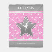 Tänzer unter den Sternen im Rosa mit IHREM NAMEN Fleecedecke (Vorderseite)