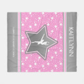 Tänzer unter den Sternen im Rosa mit IHREM NAMEN Fleecedecke (Vorderseite (Horizontal))