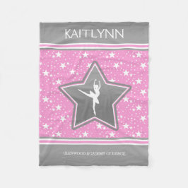 Tänzer unter den Sternen im Rosa mit IHREM NAMEN Fleecedecke