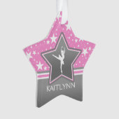 Tänzer unter den Sternen im Rosa mit IHREM NAMEN Ornament (Vorderseite)