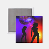 Tänzer unter Disco Ball Magnet Tanzgeschenk (Vorderseite/Rückseite)