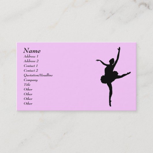 Tänzer-Visitenkarte Visitenkarte (Vorderseite)