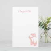 Tänzerin aus rosa Ballettschuhen Briefpapier (Stehend Vorderseite)