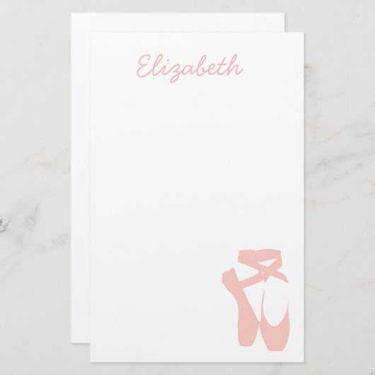 Tänzerin aus rosa Ballettschuhen Briefpapier (Vorne/Hinten)
