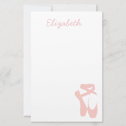 Tänzerin aus rosa Ballettschuhen Briefpapier (Vorderseite)