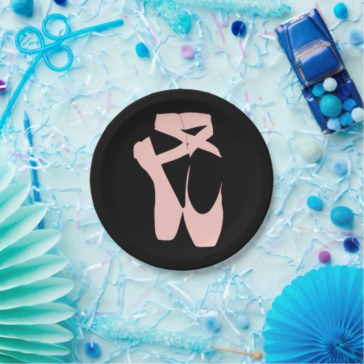 Tänzerin aus rosa Ballettschuhen Pappteller (Party)