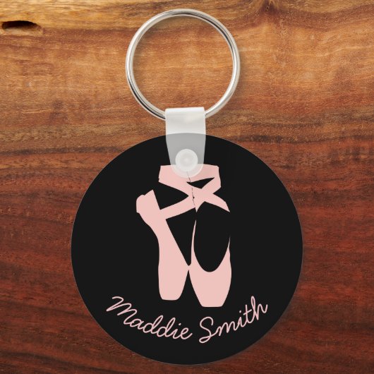 Tänzerin aus rosa Ballettschuhen Schlüsselanhänger (Vorderseite)