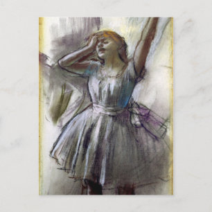 Tänzerin beim Stretching von Degas Postkarte