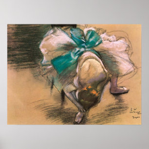 Tänzerin bindet ihre Bänder von Edgar Degas Poster