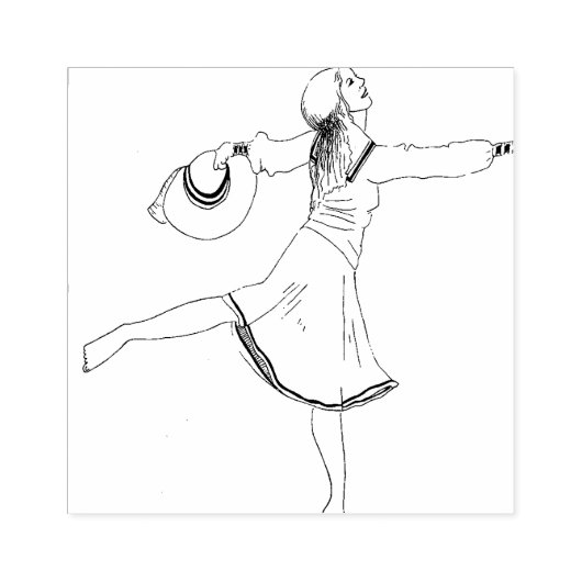 Tänzerin-Briefmarke Gummistempel (Prägung)