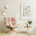 Tänzerin Dance Simple Colorful Typografy Design Poster<br><div class="desc">Feiern Sie Ihre Liebe des Tanzes mit diesem lustigen typografischen Design des Wortes TANCE in farbenfroher Schrift.</div>