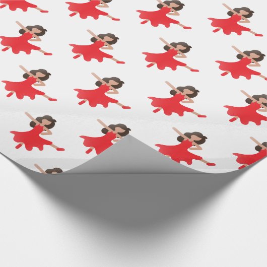 Tänzerin Emoji Geschenkpapier (Ecke)