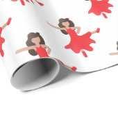 Tänzerin Emoji Geschenkpapier (Rolleneckpunkt)