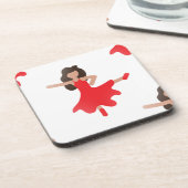 Tänzerin Emoji Getränkeuntersetzer (Linke Seite)