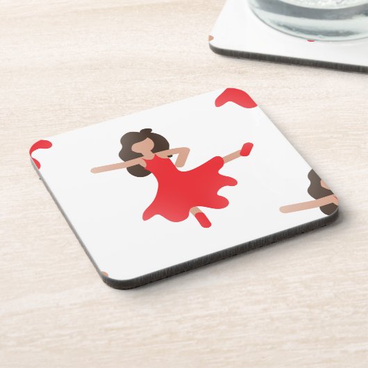 Tänzerin Emoji Getränkeuntersetzer (Linke Seite)