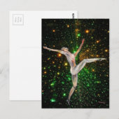 Tänzerin Figur und Himmel mit Sternen Kunst Postkarte (Vorne/Hinten)