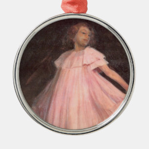 Tänzerin in einem rosa Kleid Ornament Aus Metall