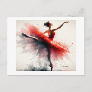 Tänzerin in einem roten Kleid,  Postkarte