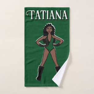 Tänzerin/Majorette Handtuchhalter, grün, schwarz # Handtuch
