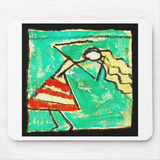Tänzerin mit blauem Rock, Gemälde von Egon Schiele Mousepad (Vorne)