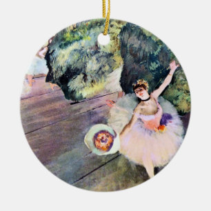 Tänzerin mit Blumenstrauß von Edgar Degas Keramik Ornament