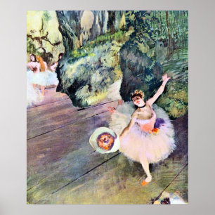 Tänzerin mit Blumenstrauß von Edgar Degas Poster