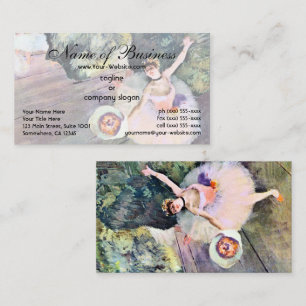 Tänzerin mit Blumenstrauß von Edgar Degas Visitenkarte